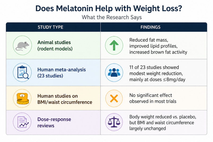 Research findings on melatonin and weight loss  